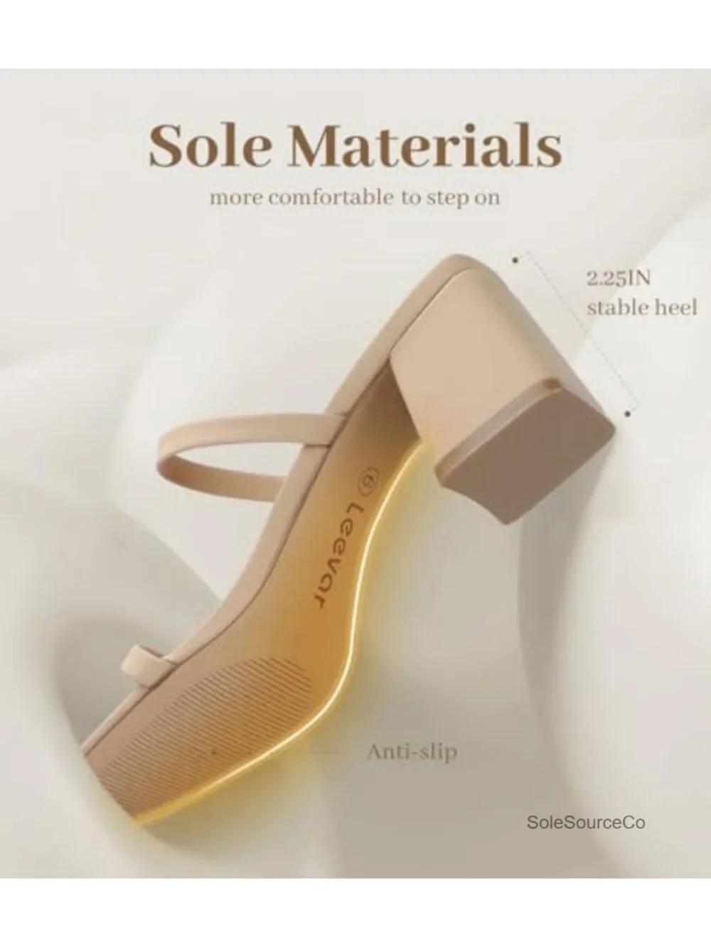 Square Toe Heeled Sandals with Ankle Strap - Low Block Heels for Women